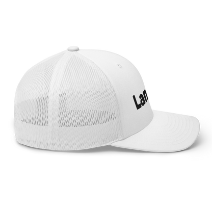 'Lansing' Trucker Hat | White/Black Embroidery