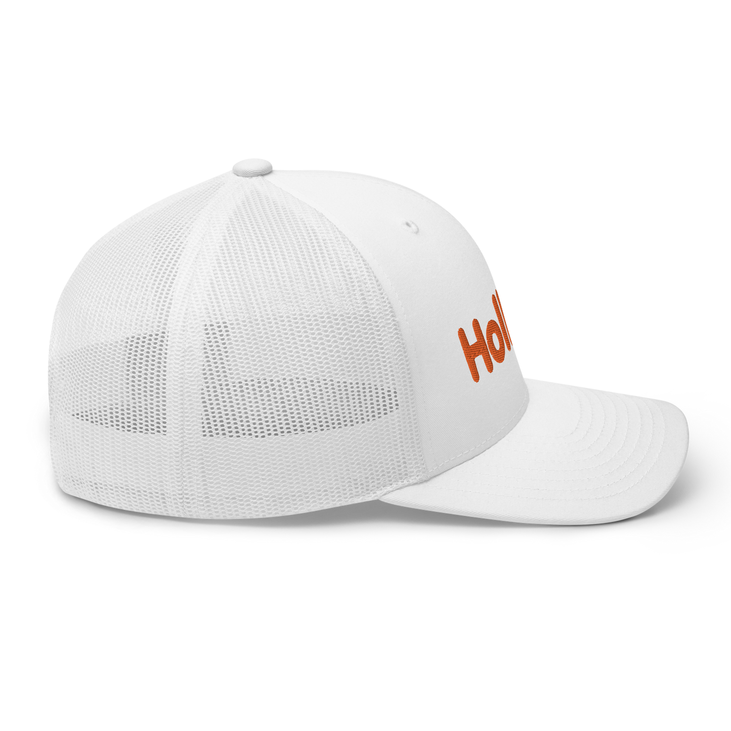 'Holland' Trucker Hat | White/Orange Embroidery