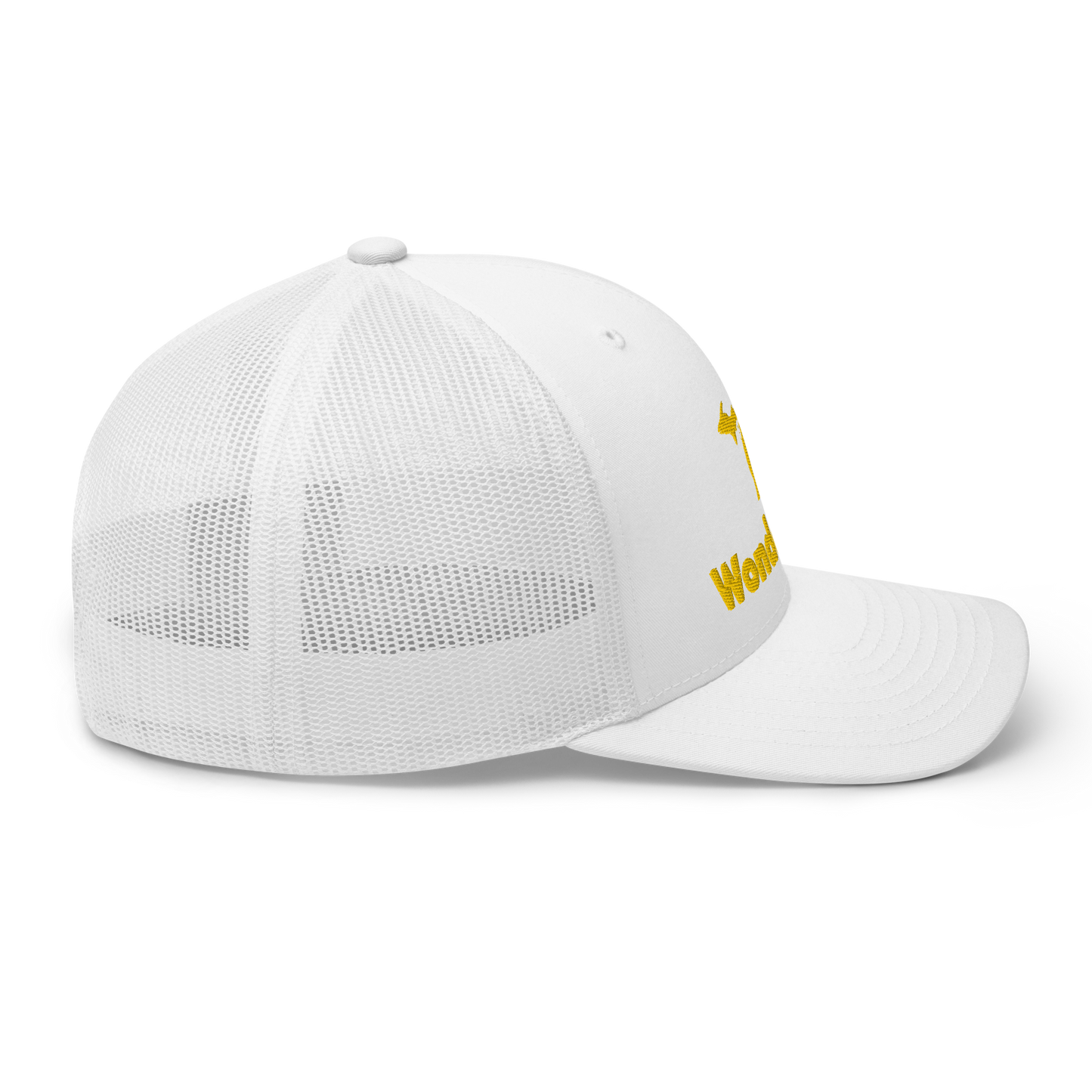 Michigan 'Wonderland' Trucker Hat (Geometric Sans Font) | Gold Embroidery