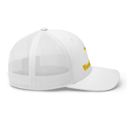 Michigan 'Wonderland' Trucker Hat (Art Deco Font) | Gold Embroidery