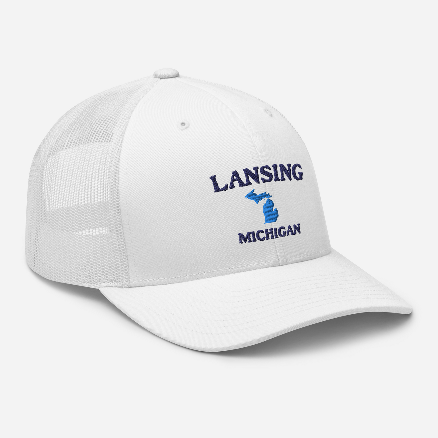 'Lansing Michigan' Trucker Hat (w/ Michigan Outline)