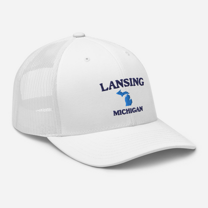 'Lansing Michigan' Trucker Hat (w/ Michigan Outline)