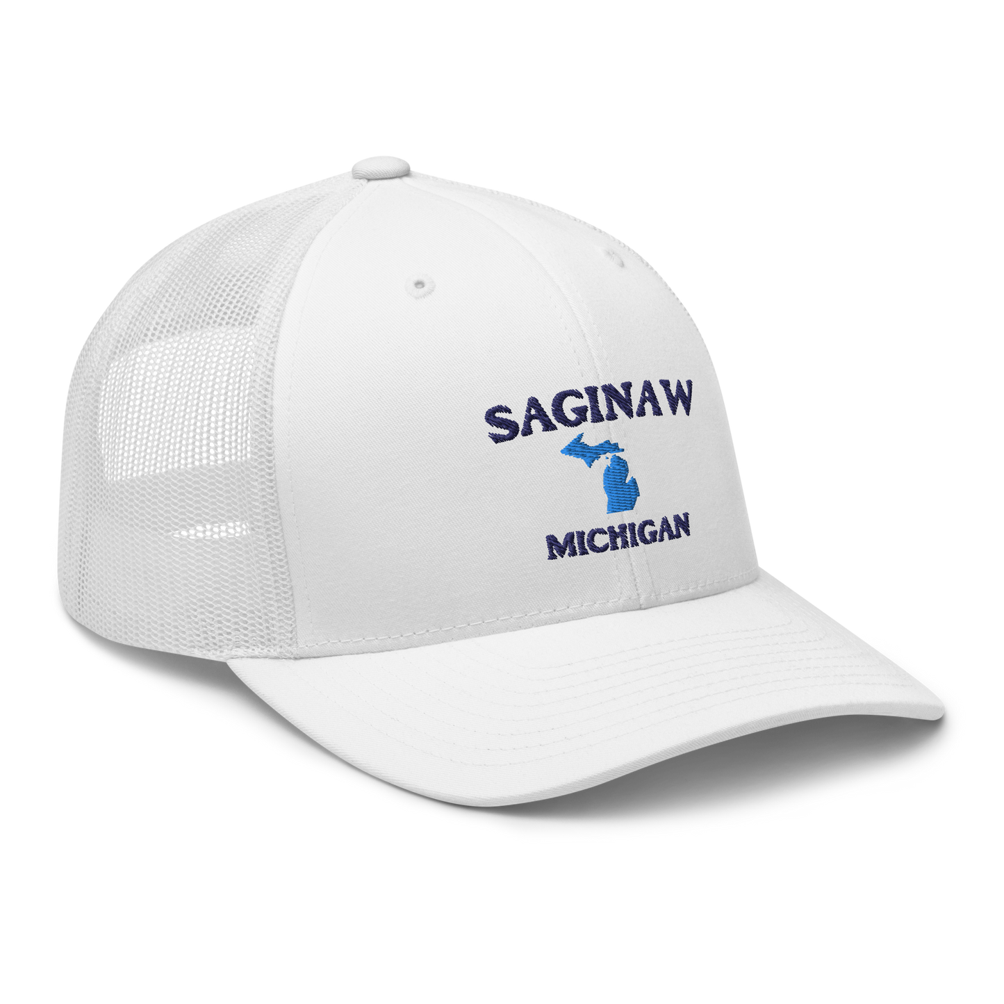 'Saginaw Michigan' Trucker Hat (w/ Michigan Outline)