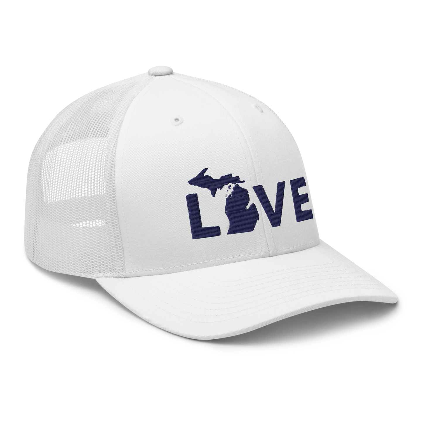 Michigan 'Love' Trucker Hat (Geometric Sans Font)