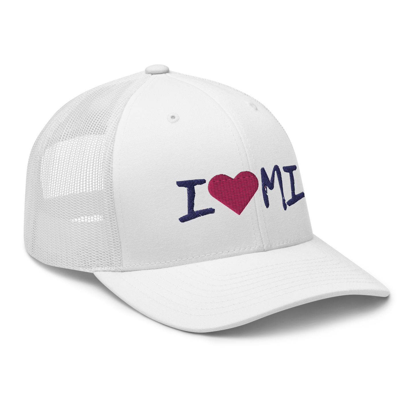 Michigan 'I ❤️ MI' Trucker Hat (Brush Font)