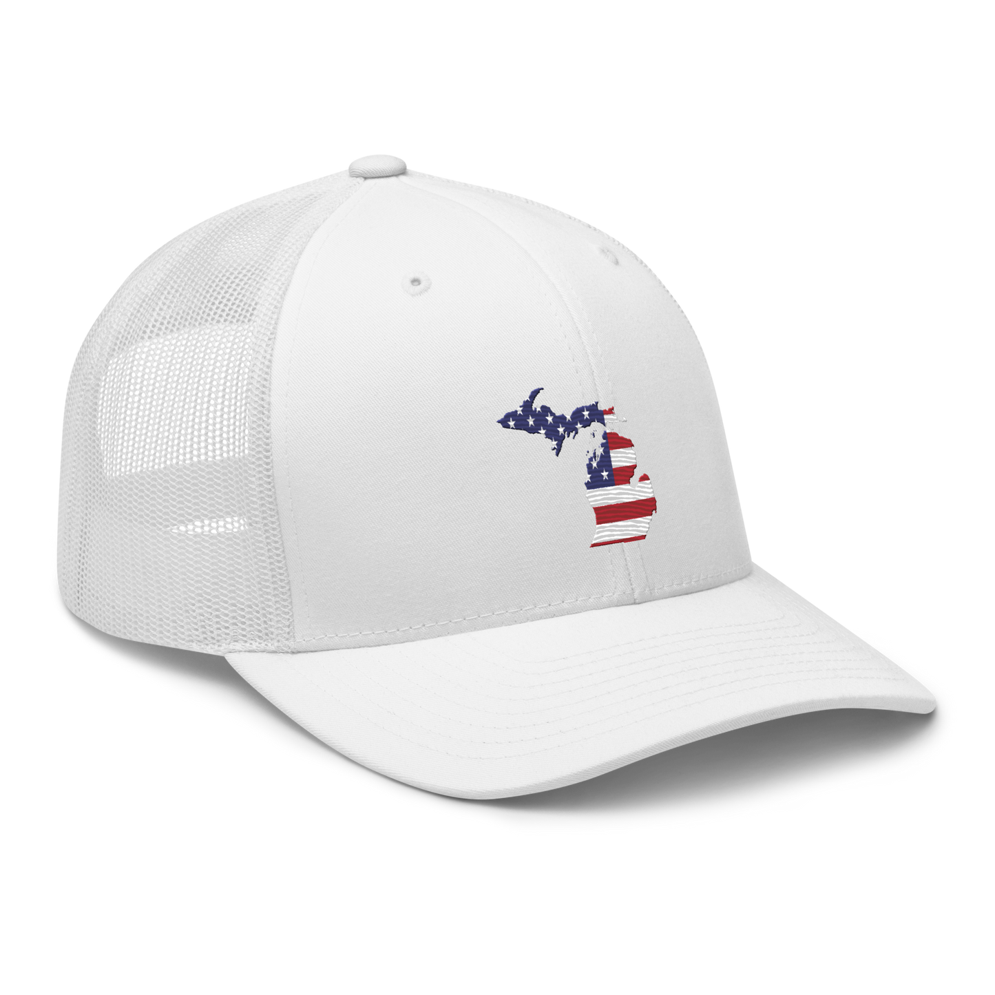 State of Michigan Trucker Hat (w/ USA Flag Outline)