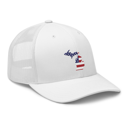 State of Michigan Trucker Hat (w/ USA Flag Outline)