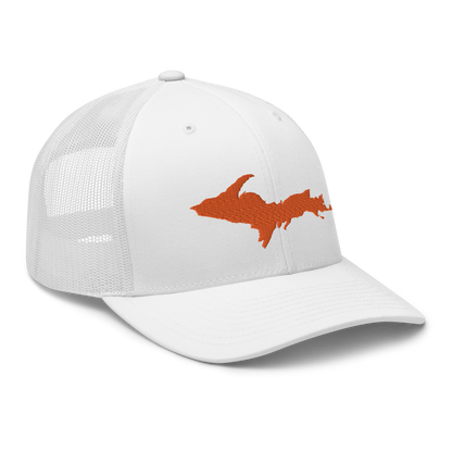 Michigan Upper Peninsula Trucker Hat (w/ Orange UP Outline)