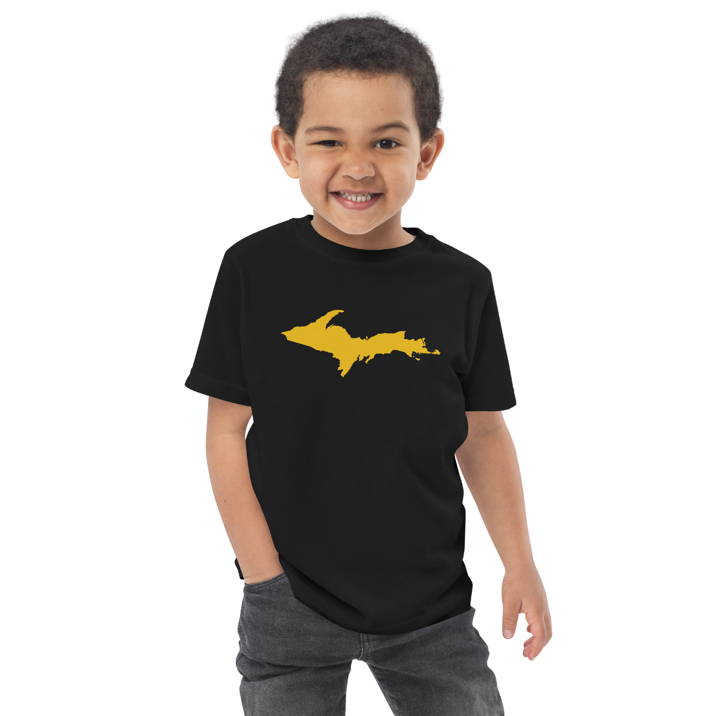 Michigan Upper Peninsula T-Shirt (w/ Gold UP Outline) | Toddler Short Sleeve