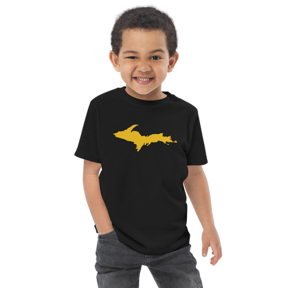 Michigan Upper Peninsula T-Shirt (w/ Gold UP Outline) | Toddler Short Sleeve