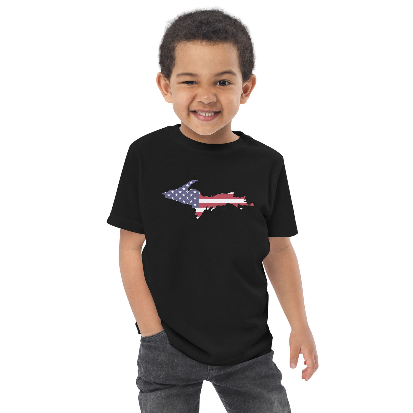 Michigan Upper Peninsula T-Shirt (w/ UP USA Flag Outline) | Toddler Short Sleeve