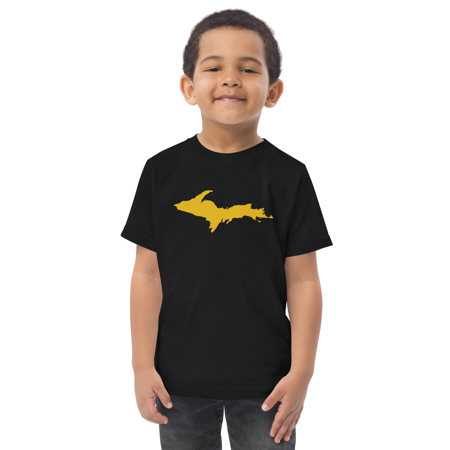 Michigan Upper Peninsula T-Shirt (w/ Gold UP Outline) | Toddler Short Sleeve