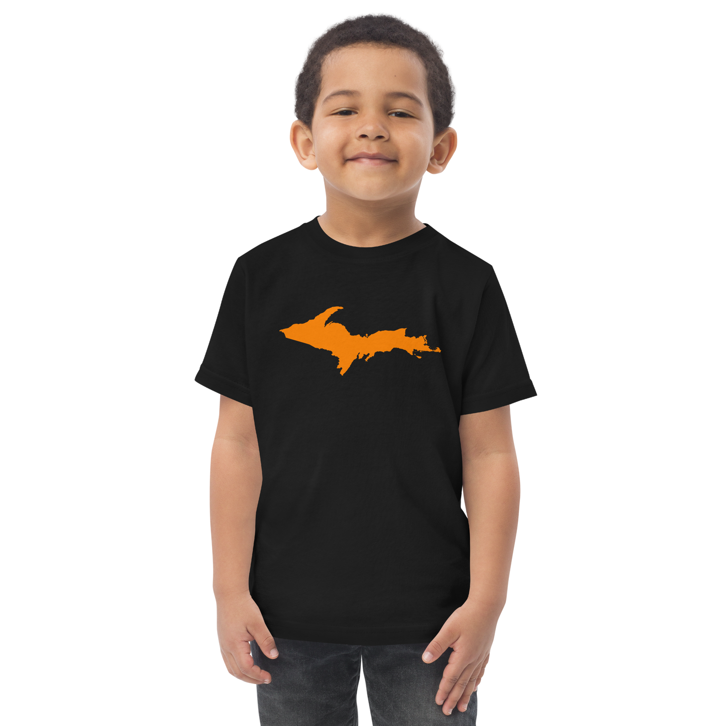 Michigan Upper Peninsula T-Shirt (w/ Orange UP Outline) | Toddler Short Sleeve