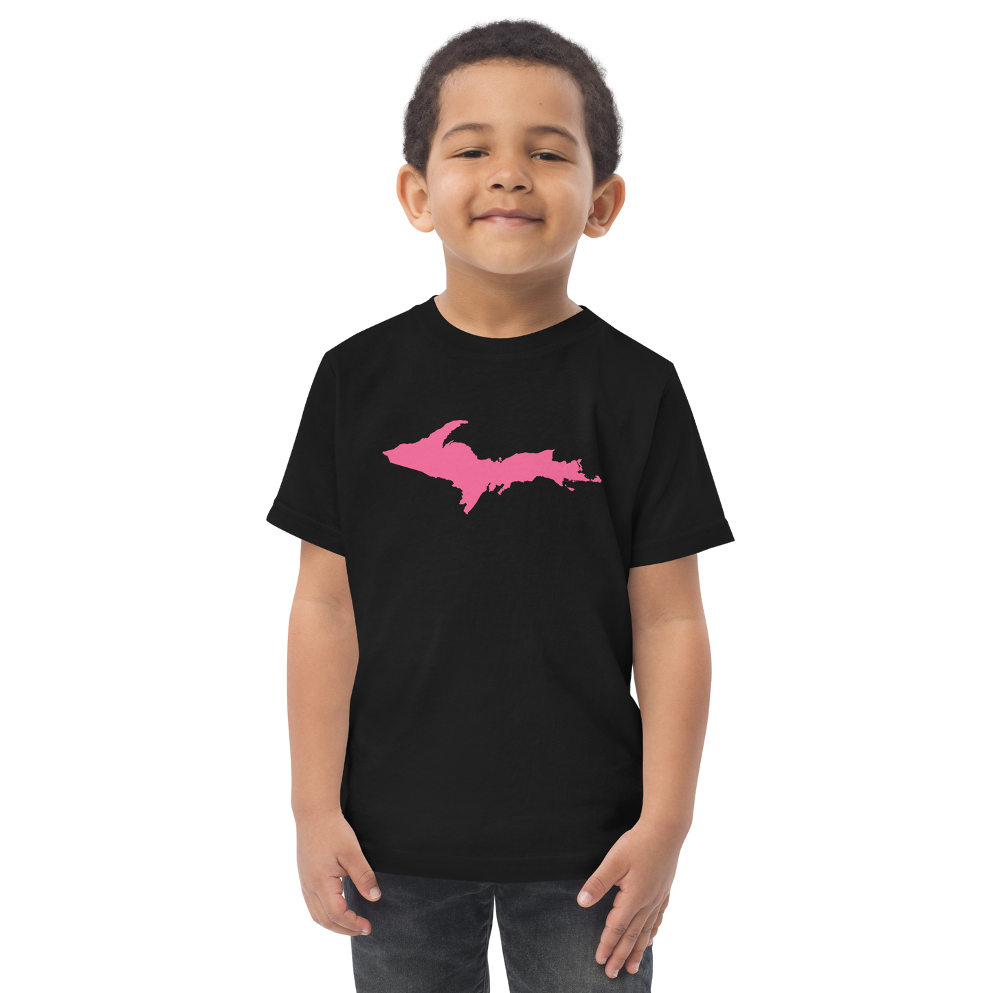 Michigan Upper Peninsula T-Shirt (w/ Pink UP Outline) | Toddler Short Sleeve