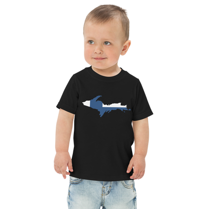 Michigan Upper Peninsula T-Shirt (w/ UP Finland Flag Outline) | Toddler Short Sleeve