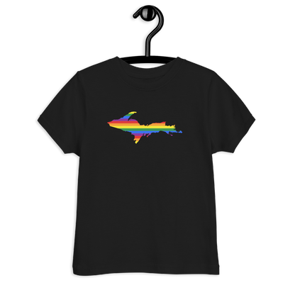 Michigan Upper Peninsula T-Shirt (w/ UP Pride Flag Outline) | Toddler Short Sleeve