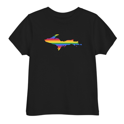 Michigan Upper Peninsula T-Shirt (w/ UP Pride Flag Outline) | Toddler Short Sleeve