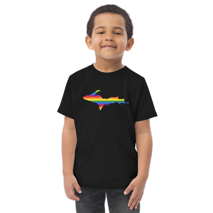 Michigan Upper Peninsula T-Shirt (w/ UP Pride Flag Outline) | Toddler Short Sleeve