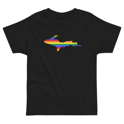 Michigan Upper Peninsula T-Shirt (w/ UP Pride Flag Outline) | Toddler Short Sleeve