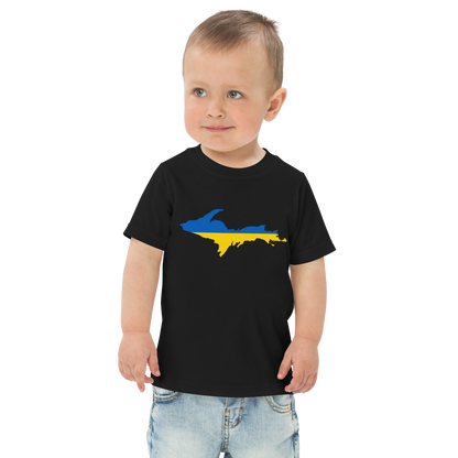 Michigan Upper Peninsula T-Shirt (w/ Ukraine Flag Outline) | Toddler Short Sleeve