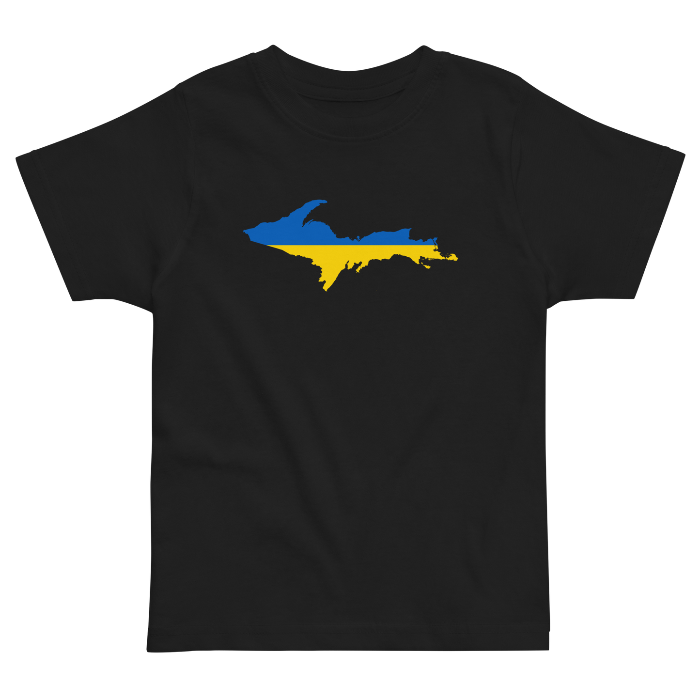 Michigan Upper Peninsula T-Shirt (w/ Ukraine Flag Outline) | Toddler Short Sleeve