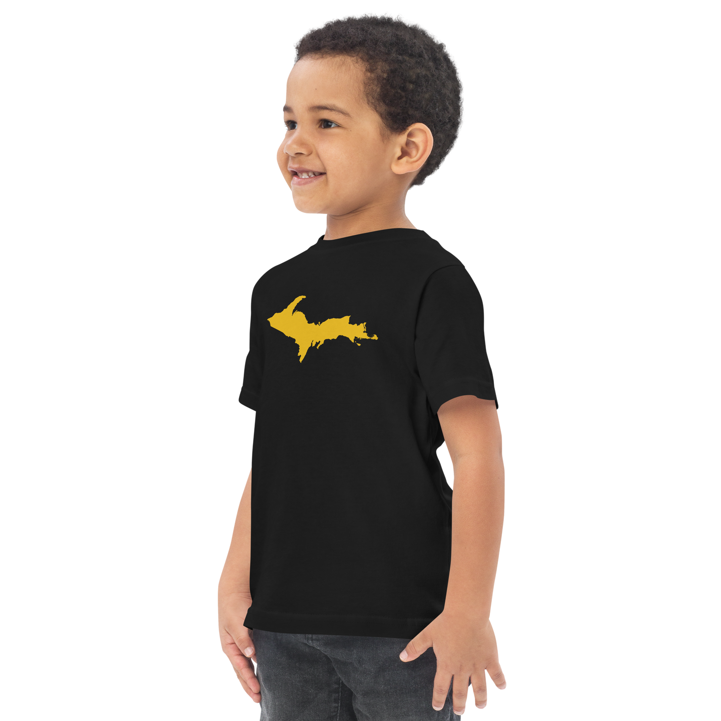 Michigan Upper Peninsula T-Shirt (w/ Gold UP Outline) | Toddler Short Sleeve