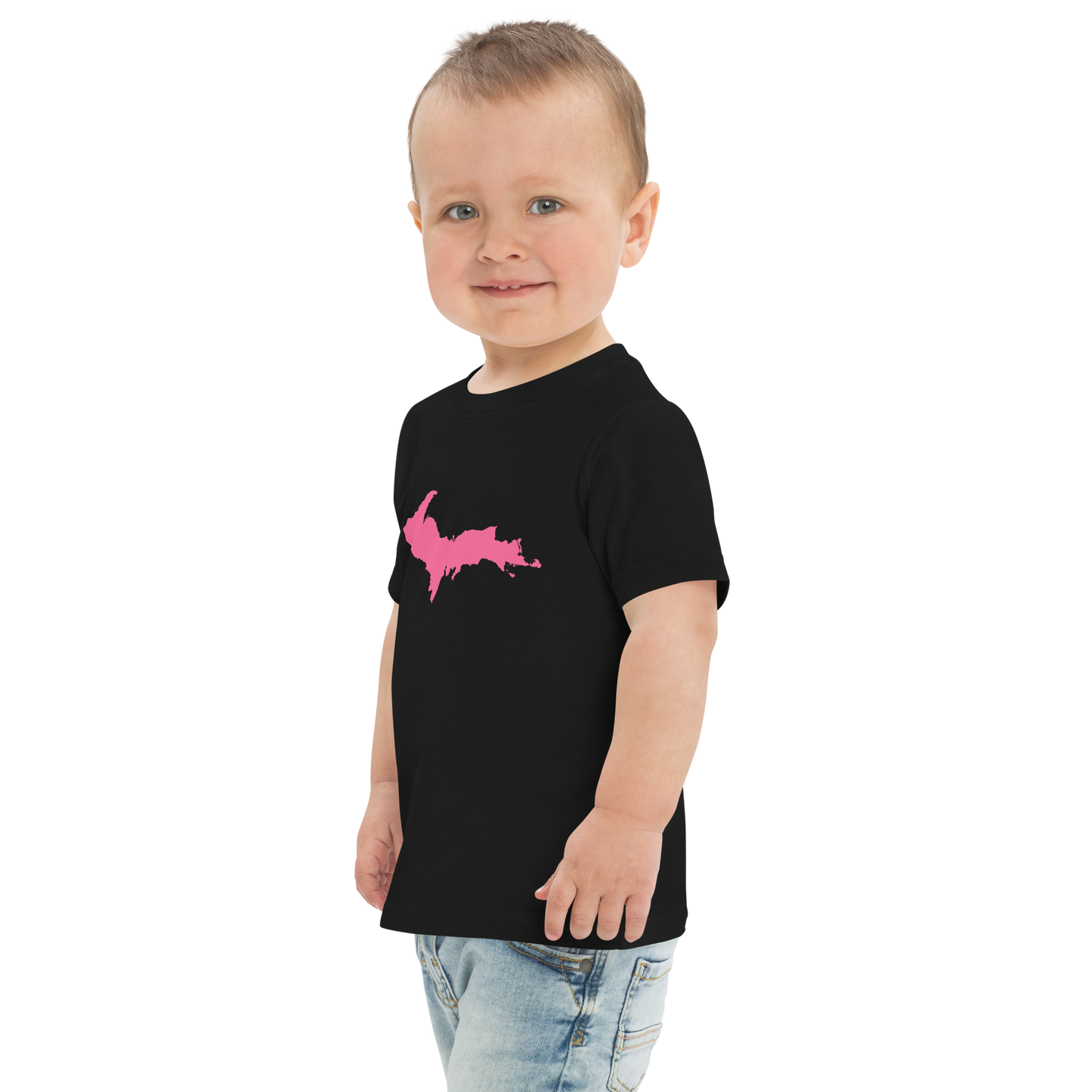 Michigan Upper Peninsula T-Shirt (w/ Pink UP Outline) | Toddler Short Sleeve