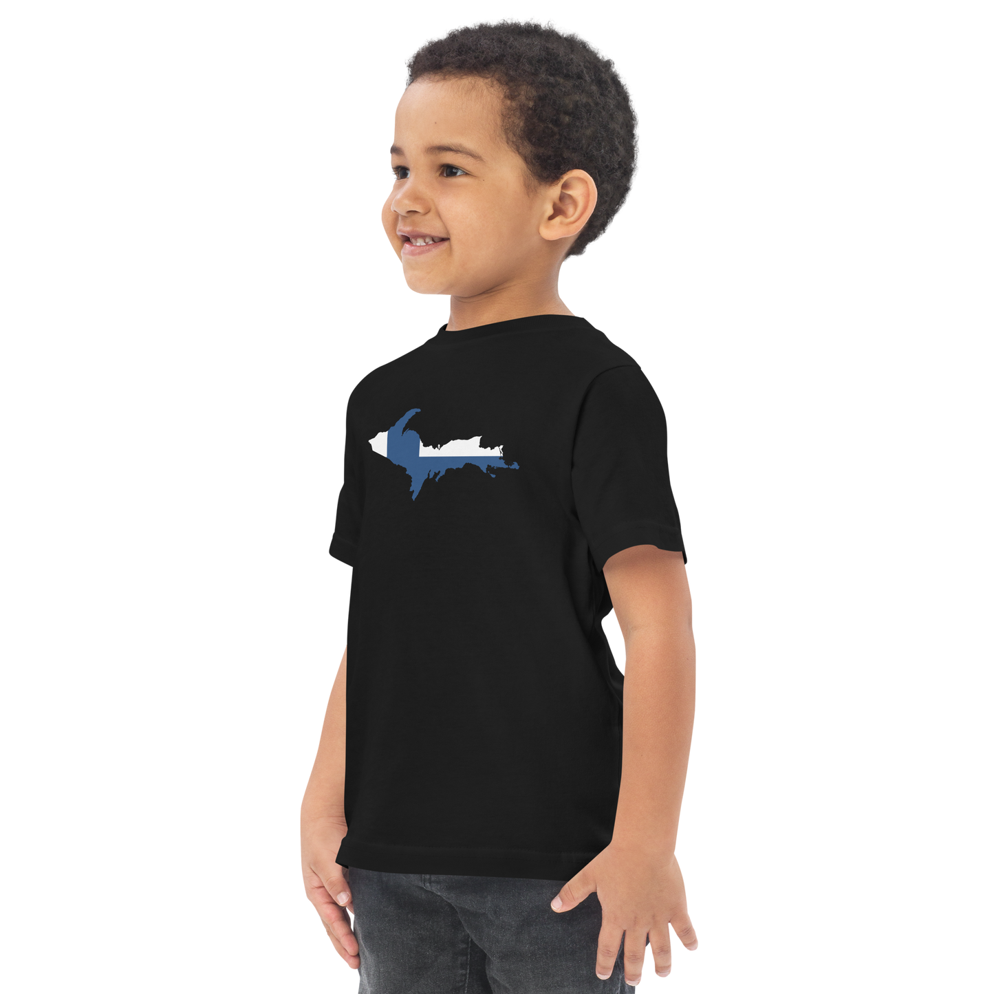 Michigan Upper Peninsula T-Shirt (w/ UP Finland Flag Outline) | Toddler Short Sleeve