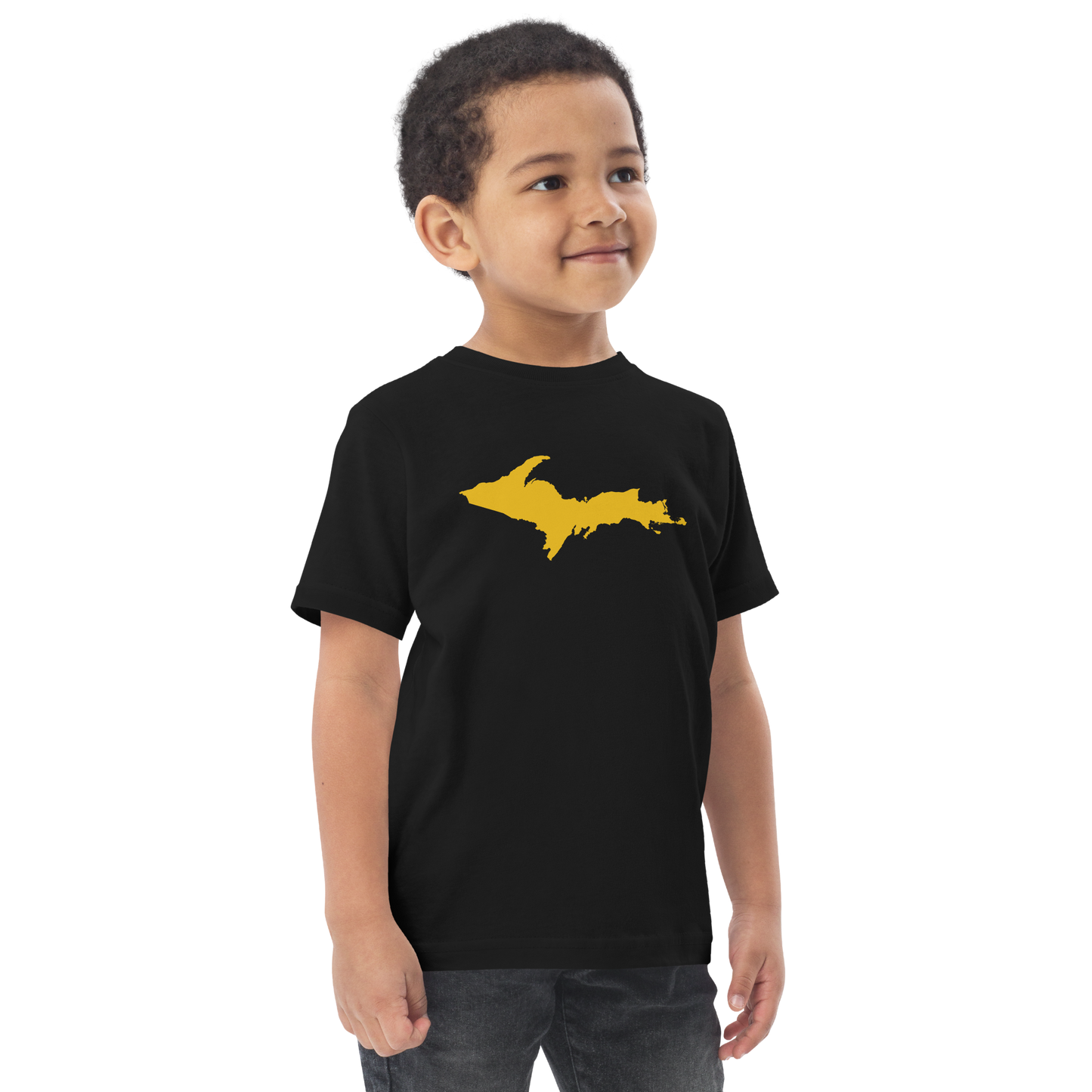 Michigan Upper Peninsula T-Shirt (w/ Gold UP Outline) | Toddler Short Sleeve