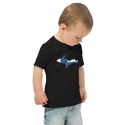 Michigan Upper Peninsula T-Shirt (w/ UP Finland Flag Outline) | Toddler Short Sleeve