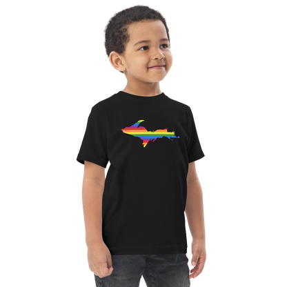 Michigan Upper Peninsula T-Shirt (w/ UP Pride Flag Outline) | Toddler Short Sleeve