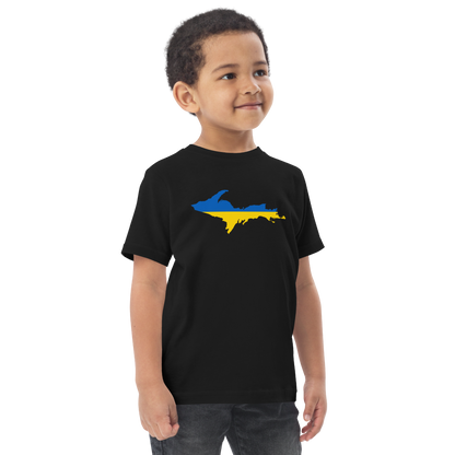 Michigan Upper Peninsula T-Shirt (w/ Ukraine Flag Outline) | Toddler Short Sleeve