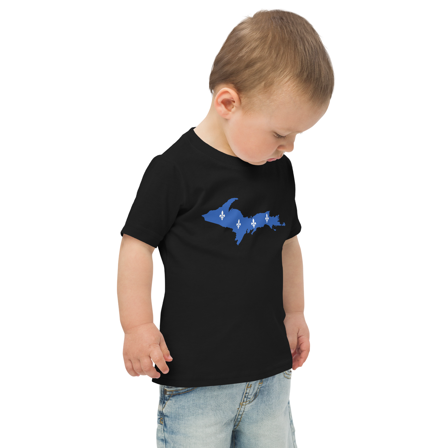 Michigan Upper Peninsula T-Shirt (w/ UP Quebec Flag Outline) | Toddler Short Sleeve