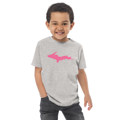 Michigan Upper Peninsula T-Shirt (w/ Pink UP Outline) | Toddler Short Sleeve