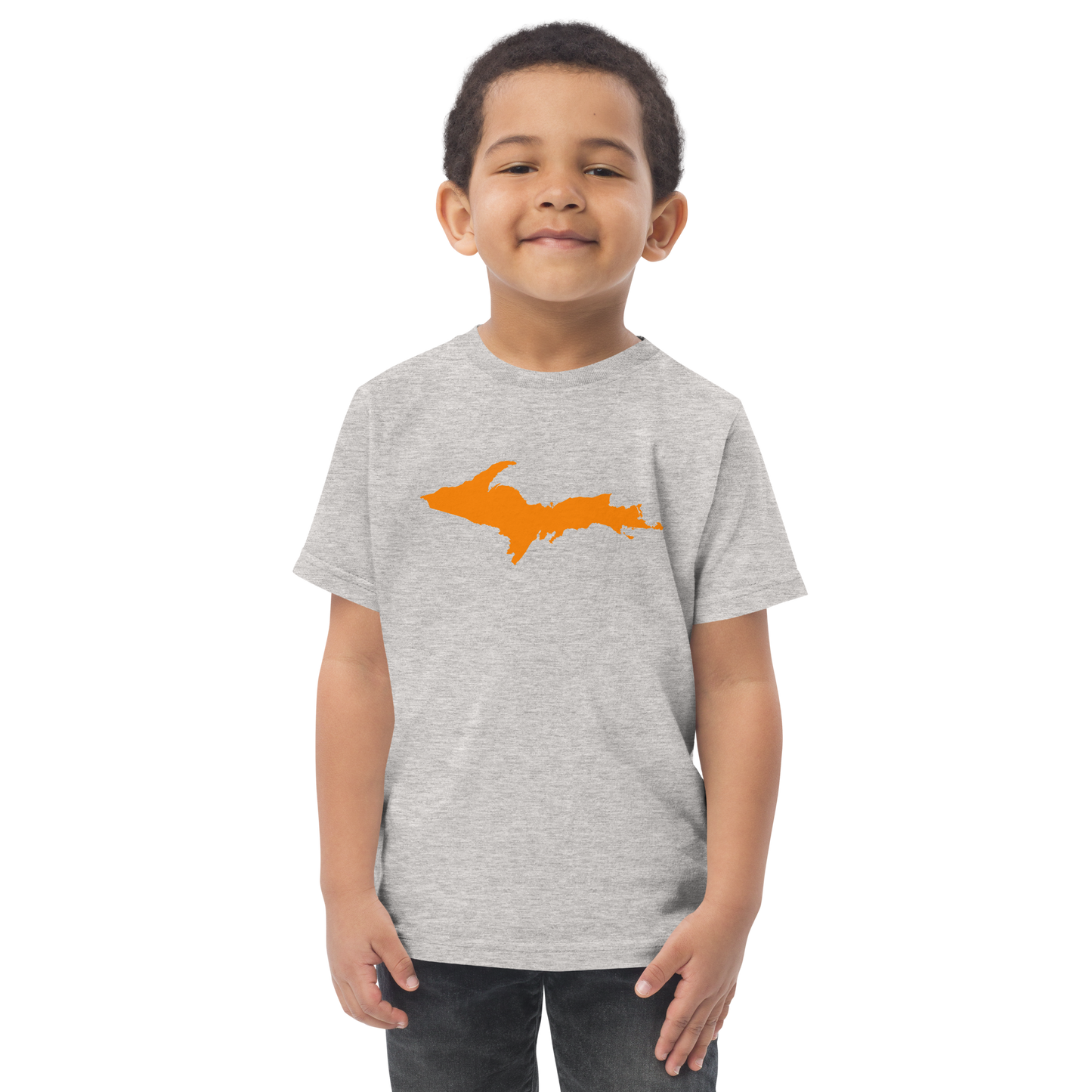 Michigan Upper Peninsula T-Shirt (w/ Orange UP Outline) | Toddler Short Sleeve