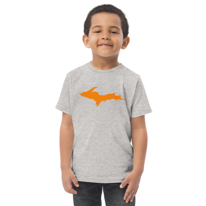 Michigan Upper Peninsula T-Shirt (w/ Orange UP Outline) | Toddler Short Sleeve