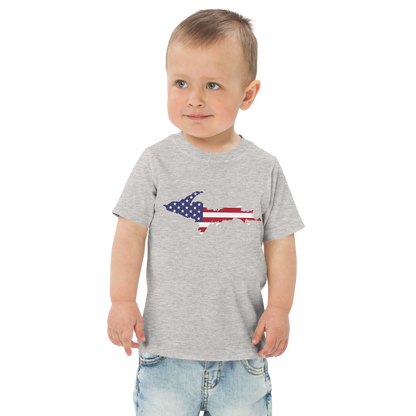 Michigan Upper Peninsula T-Shirt (w/ UP USA Flag Outline) | Toddler Short Sleeve