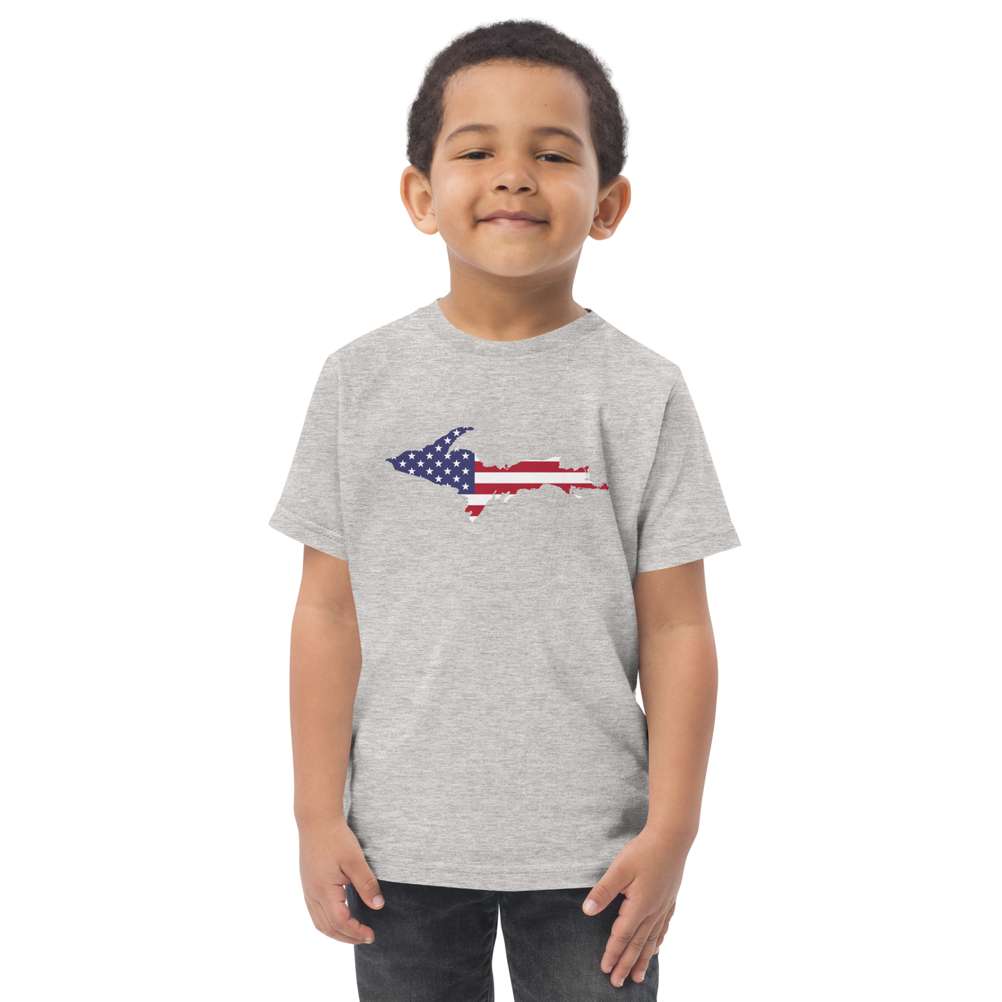 Michigan Upper Peninsula T-Shirt (w/ UP USA Flag Outline) | Toddler Short Sleeve