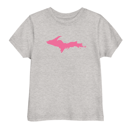 Michigan Upper Peninsula T-Shirt (w/ Pink UP Outline) | Toddler Short Sleeve