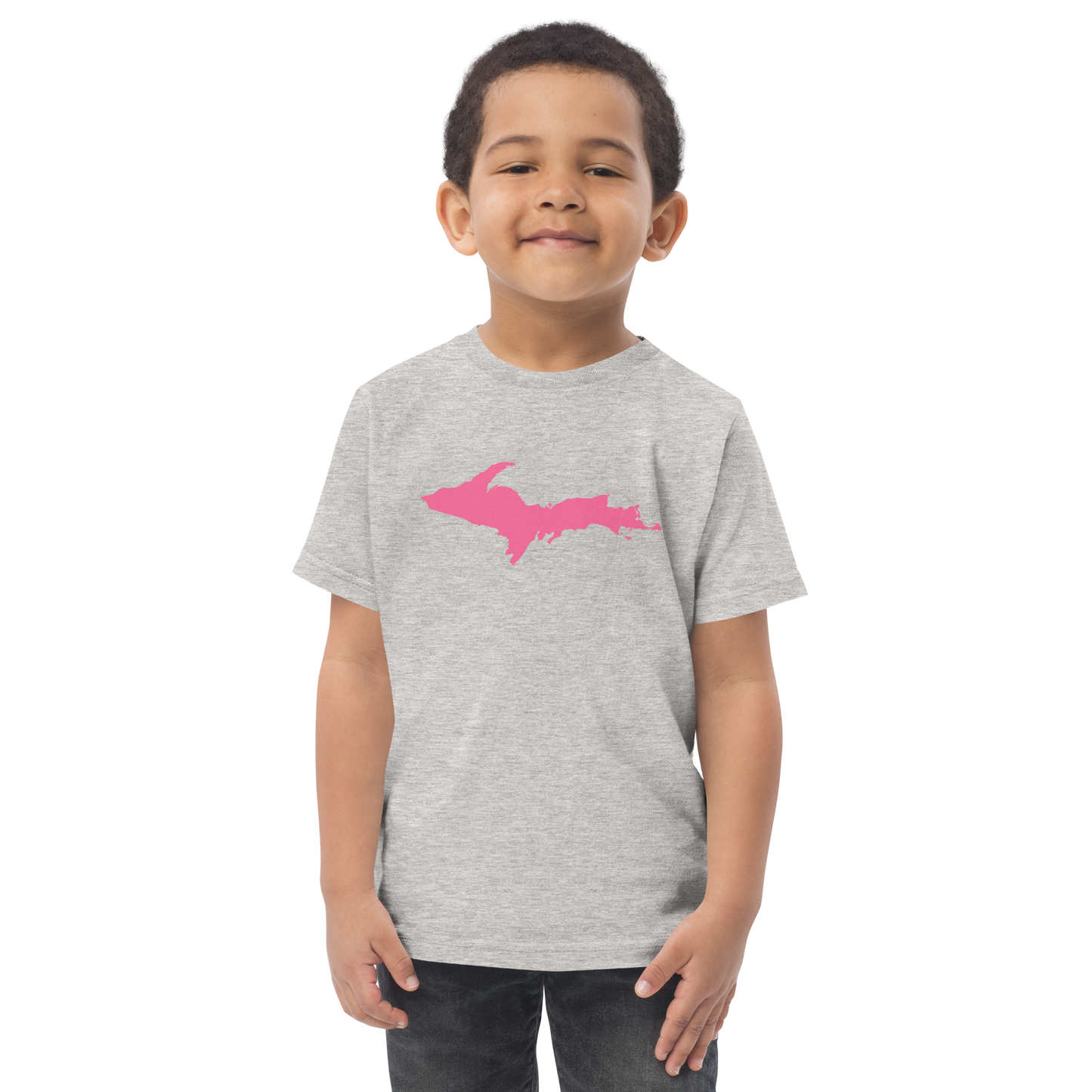 Michigan Upper Peninsula T-Shirt (w/ Pink UP Outline) | Toddler Short Sleeve