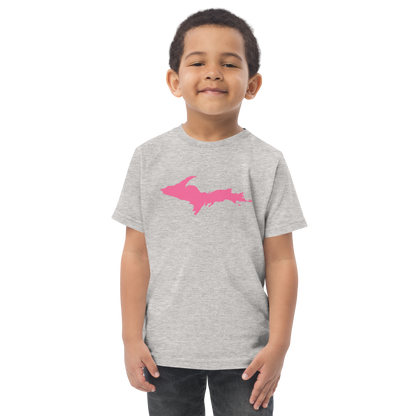 Michigan Upper Peninsula T-Shirt (w/ Pink UP Outline) | Toddler Short Sleeve