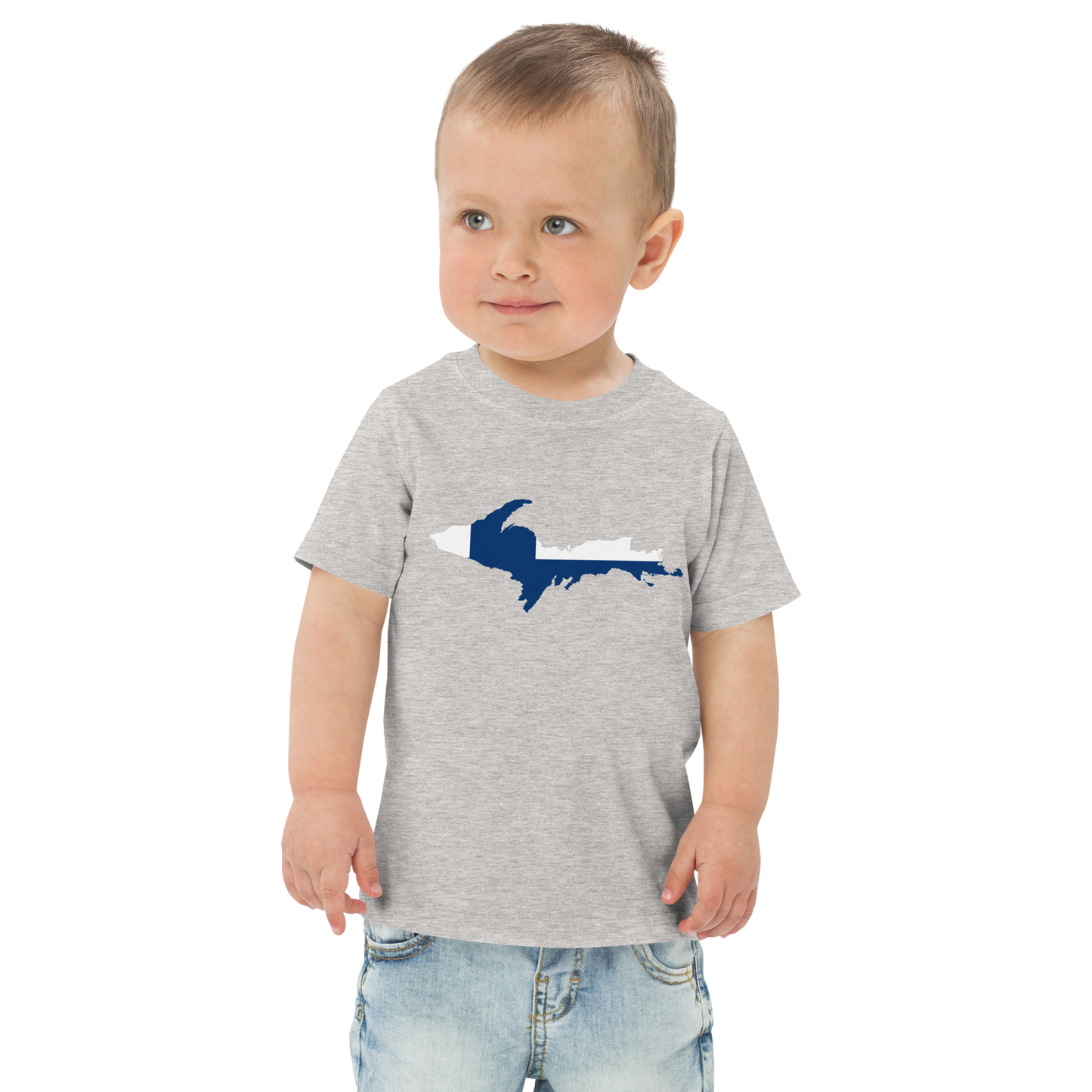 Michigan Upper Peninsula T-Shirt (w/ UP Finland Flag Outline) | Toddler Short Sleeve