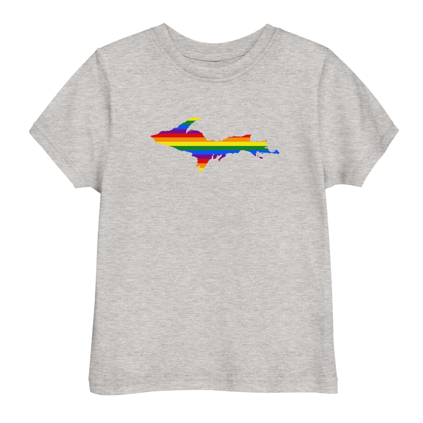 Michigan Upper Peninsula T-Shirt (w/ UP Pride Flag Outline) | Toddler Short Sleeve