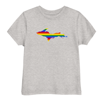 Michigan Upper Peninsula T-Shirt (w/ UP Pride Flag Outline) | Toddler Short Sleeve