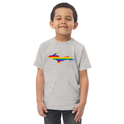 Michigan Upper Peninsula T-Shirt (w/ UP Pride Flag Outline) | Toddler Short Sleeve