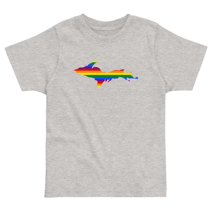 Michigan Upper Peninsula T-Shirt (w/ UP Pride Flag Outline) | Toddler Short Sleeve