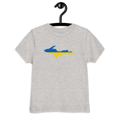 Michigan Upper Peninsula T-Shirt (w/ Ukraine Flag Outline) | Toddler Short Sleeve