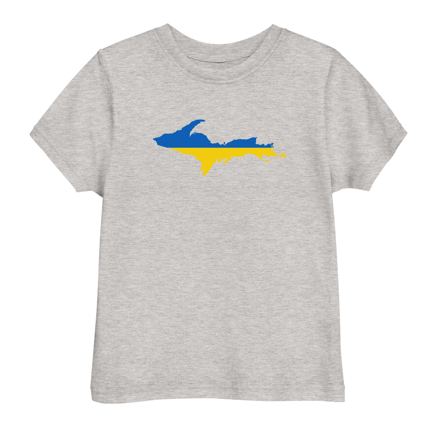 Michigan Upper Peninsula T-Shirt (w/ Ukraine Flag Outline) | Toddler Short Sleeve