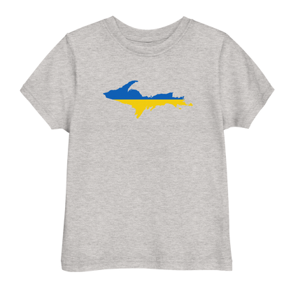 Michigan Upper Peninsula T-Shirt (w/ Ukraine Flag Outline) | Toddler Short Sleeve