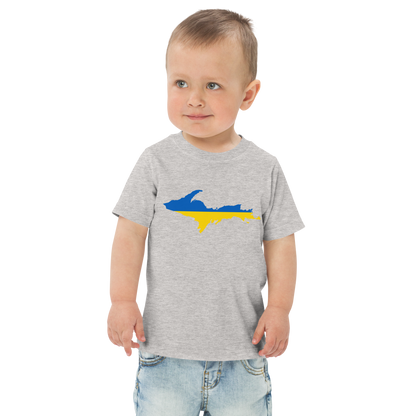 Michigan Upper Peninsula T-Shirt (w/ Ukraine Flag Outline) | Toddler Short Sleeve